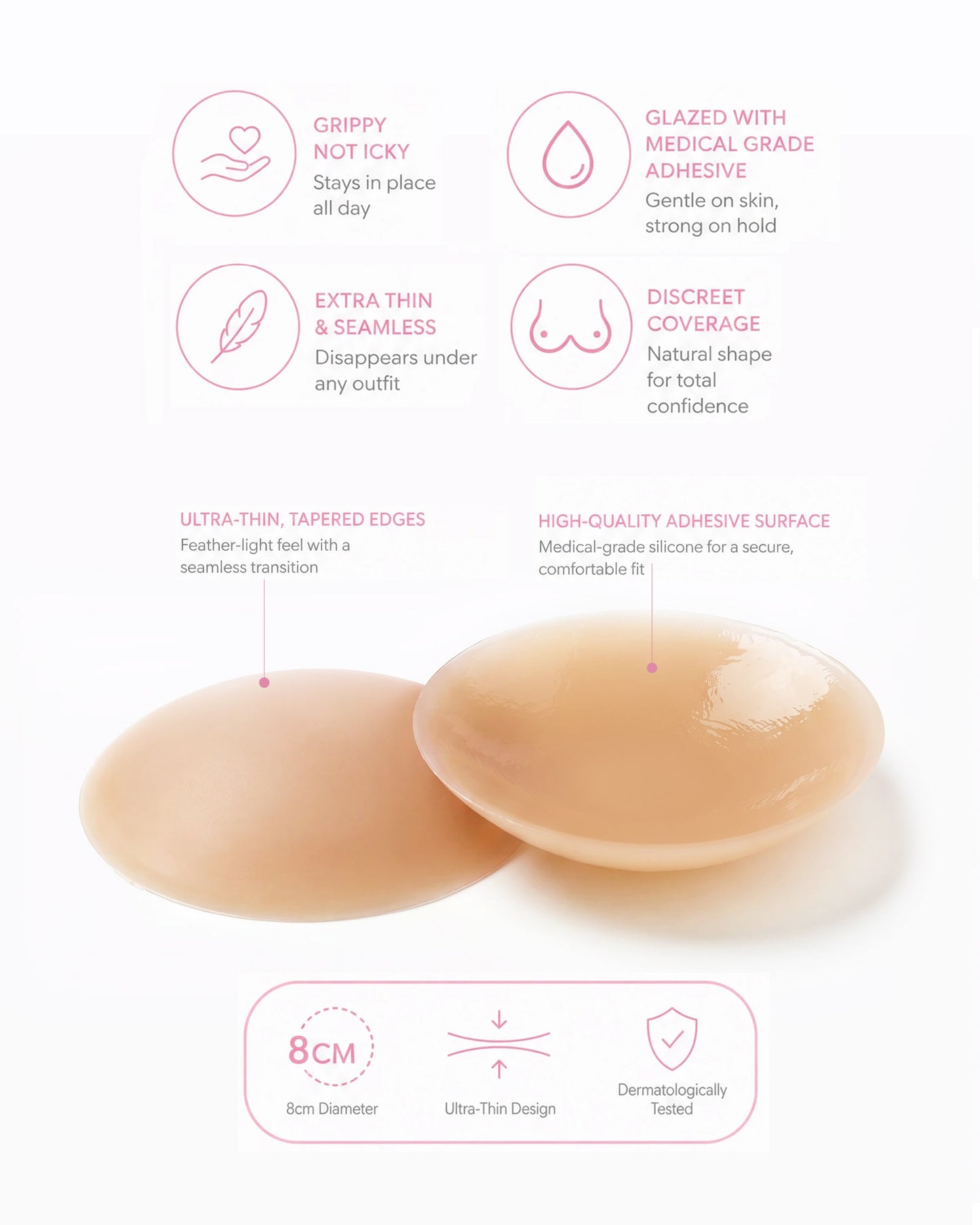Perky Pear "Grippy's" Seamless Nipple Covers