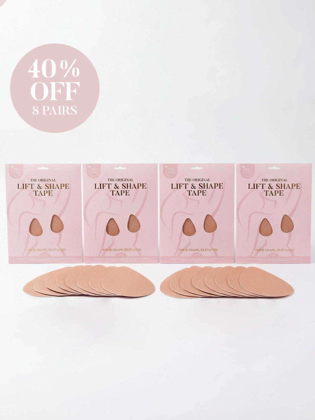 Original Lift & Shape Pear® Tape-QUAD Pack Savings Bundle-BEIGE (8 PAIRS)