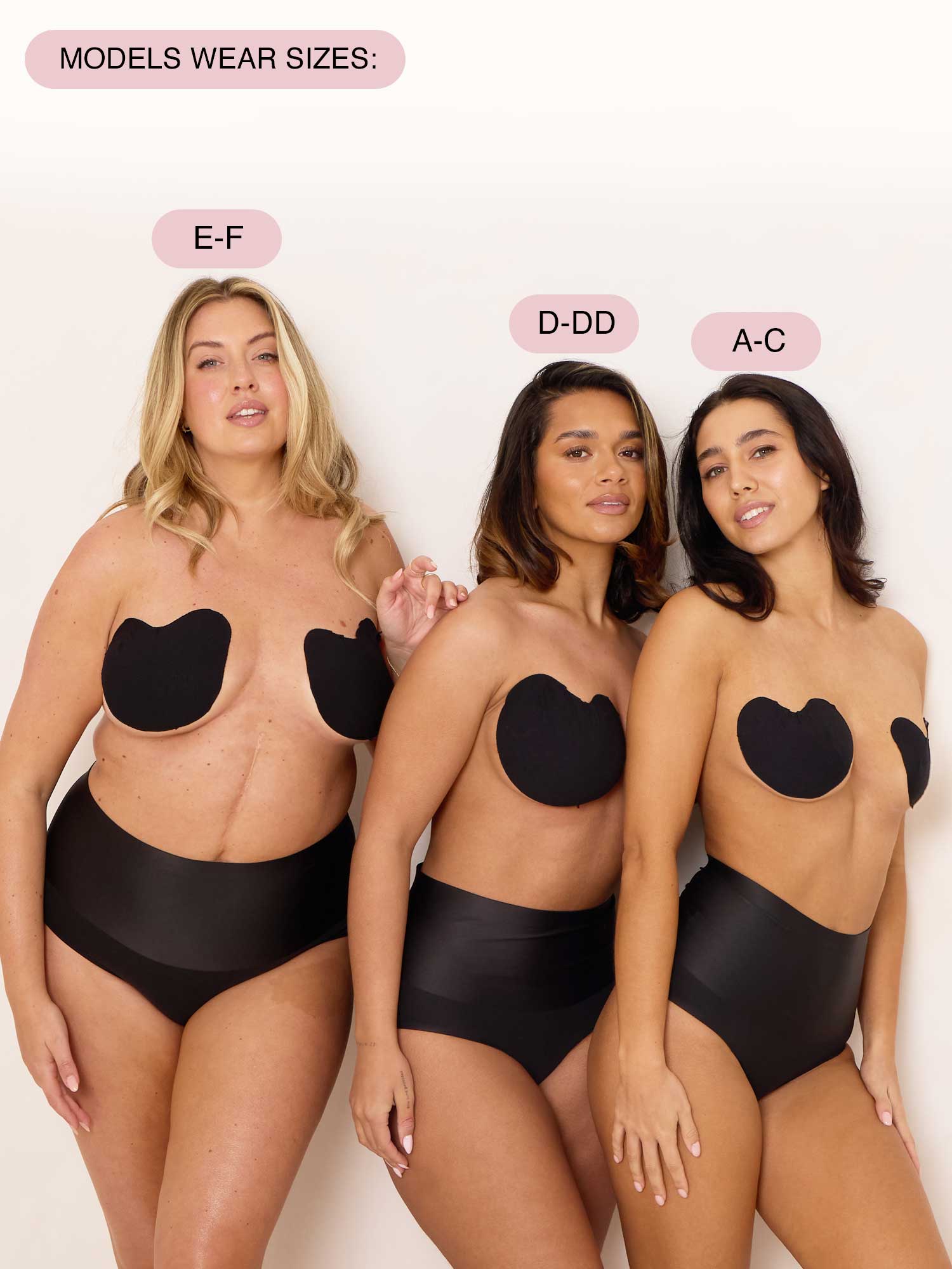 Sweetheart Strapless Boob Tape-BLACK-A-F Cups