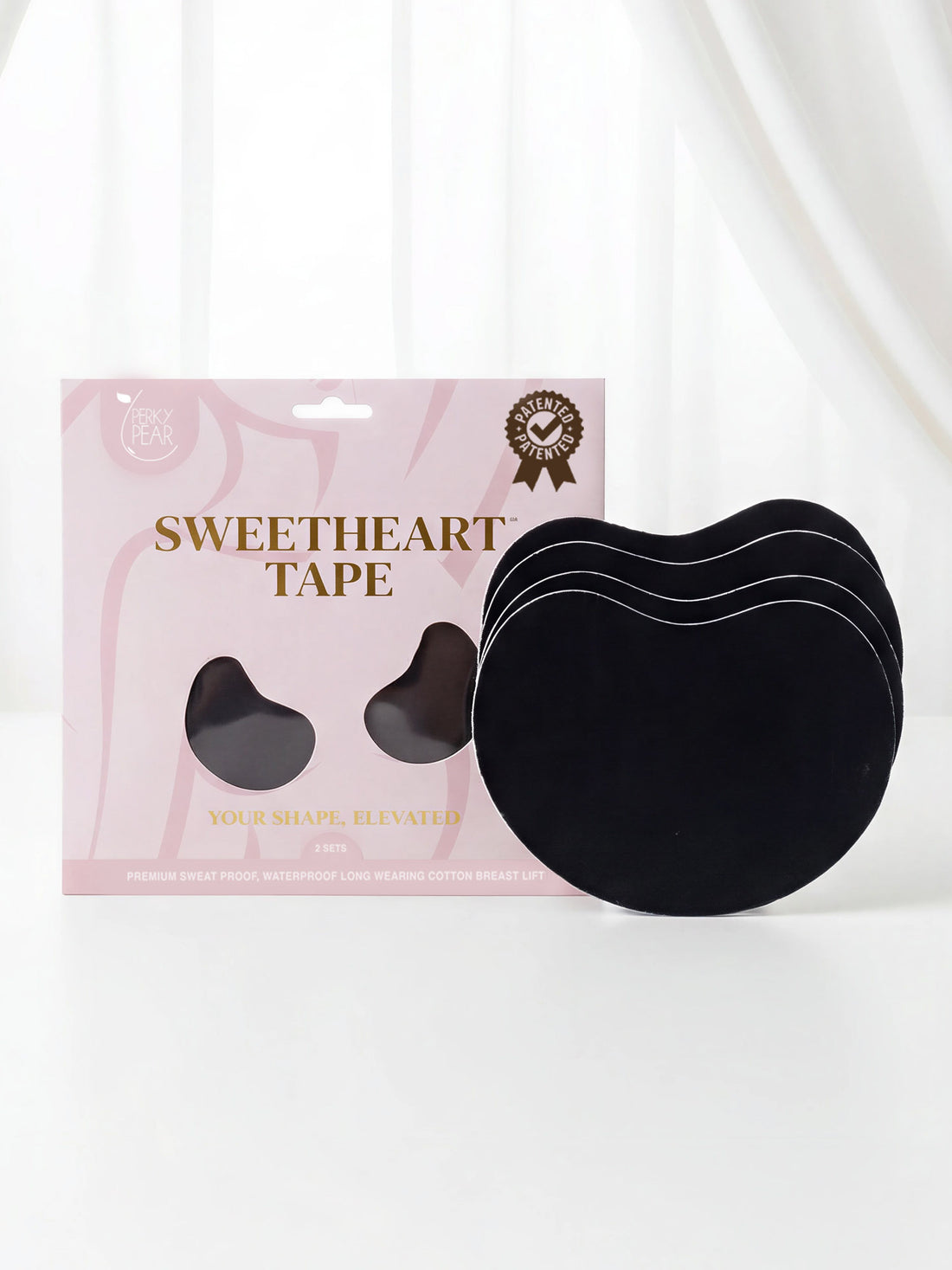 Sweetheart Strapless Boob Tape-BLACK-A-F Cups
