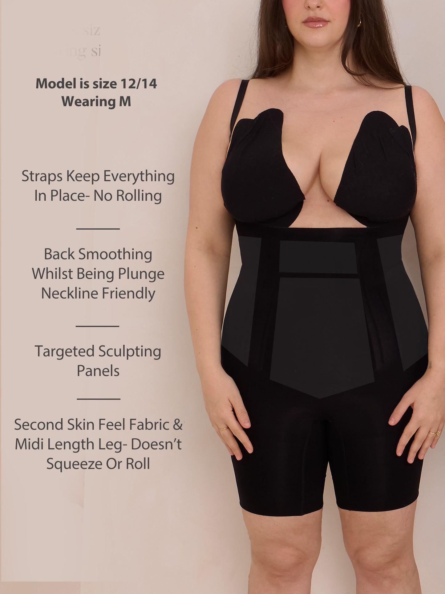360Sculpt™- Open bust Bodysuit-BLACK
