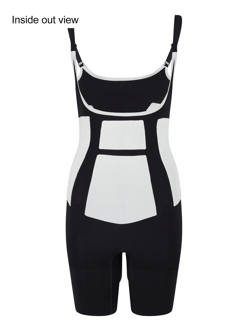 360Sculpt™- Open bust Bodysuit-BLACK