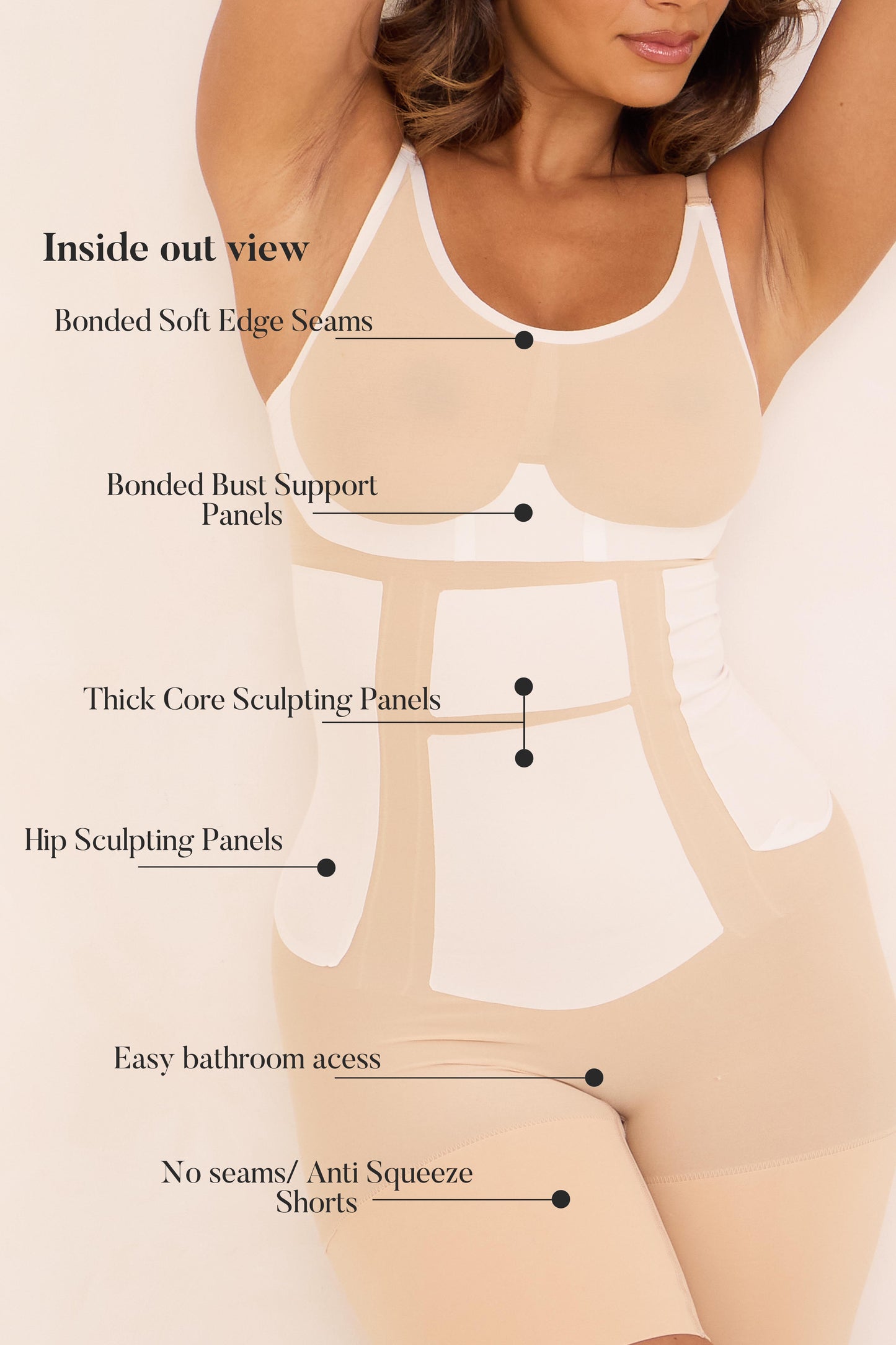 360Sculpt™ Bust Support Body Suit-BEIGE