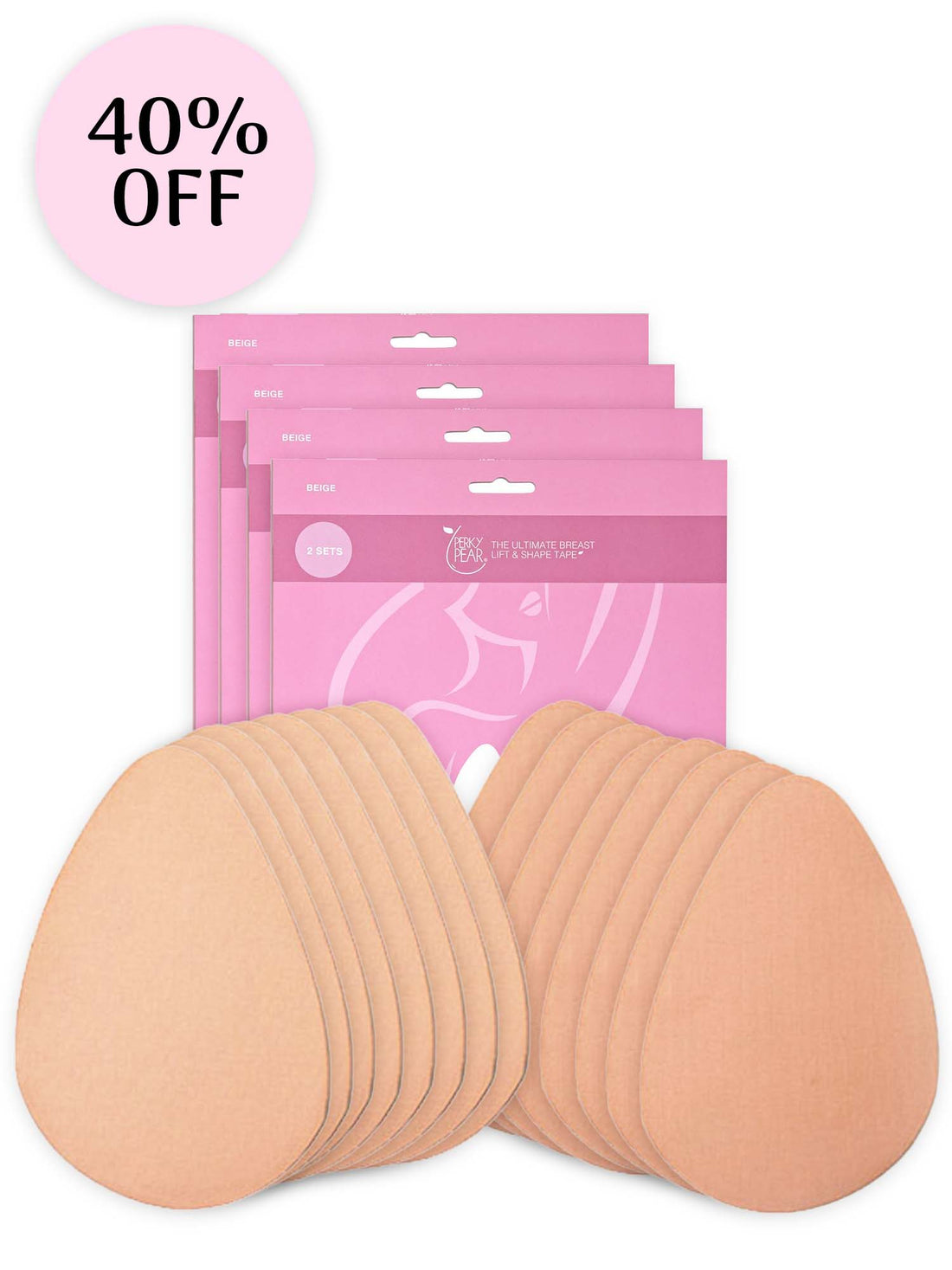 Original Lift & Shape Pear® Tape-QUAD Pack Savings Bundle-BEIGE (8 PAIRS)