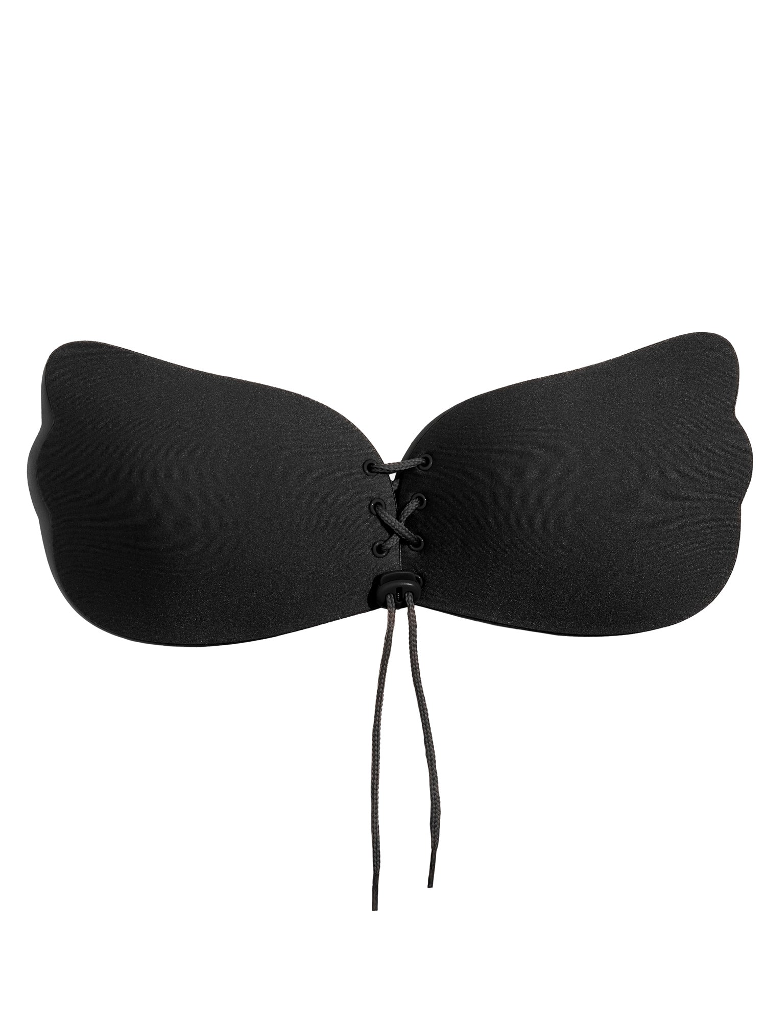 Adhesive Drawstring Push Up Bra-Black