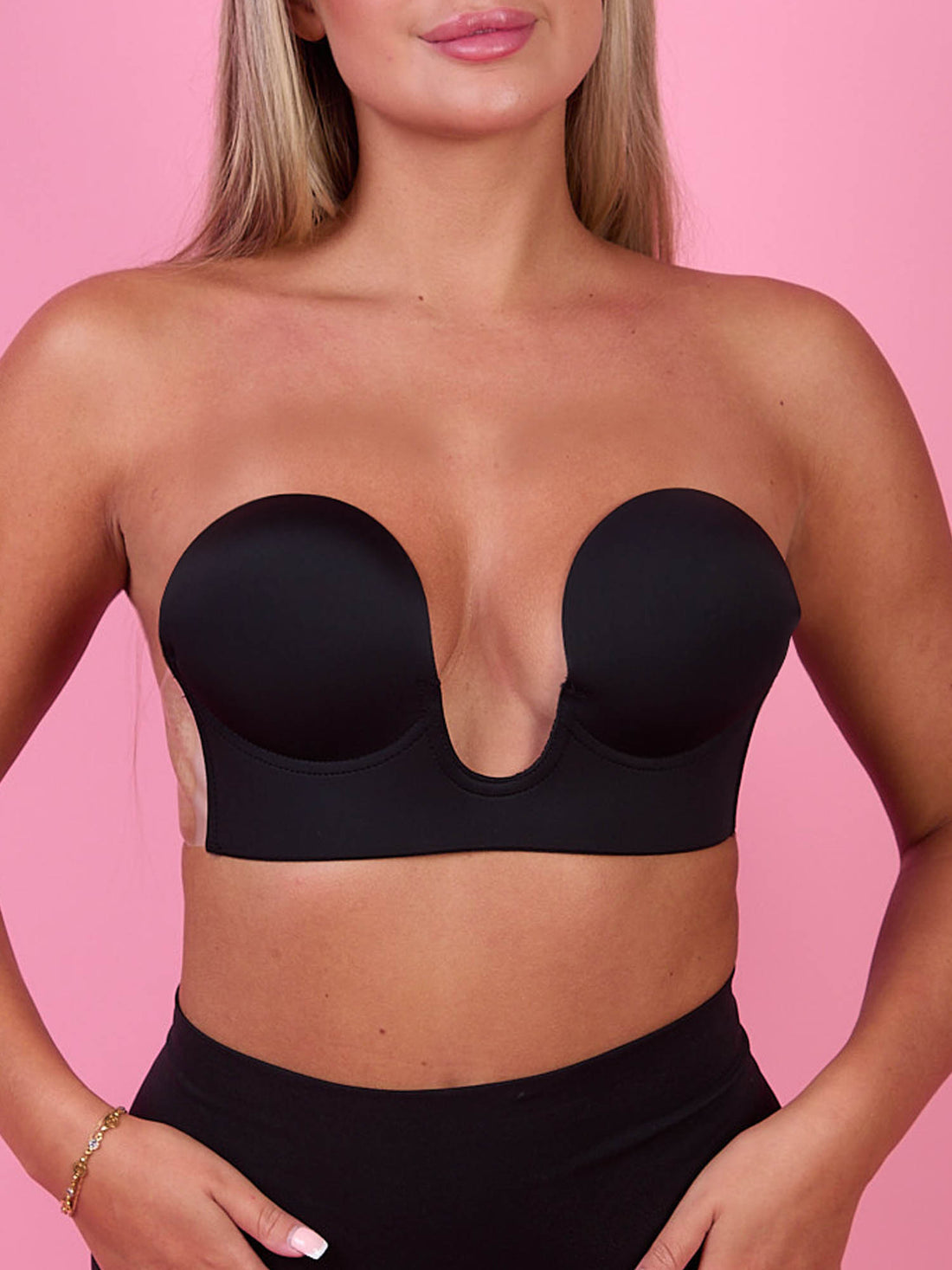 Deep Plunge Adhesive Bra-Black