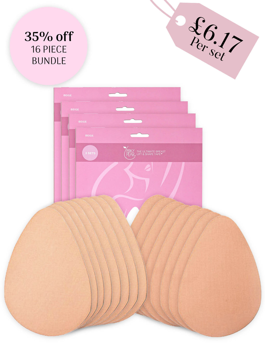 Original Lift &amp; Shape Pear® Tape-QUAD Pack Savings Bundle-BEIGE (8 PAIRS)