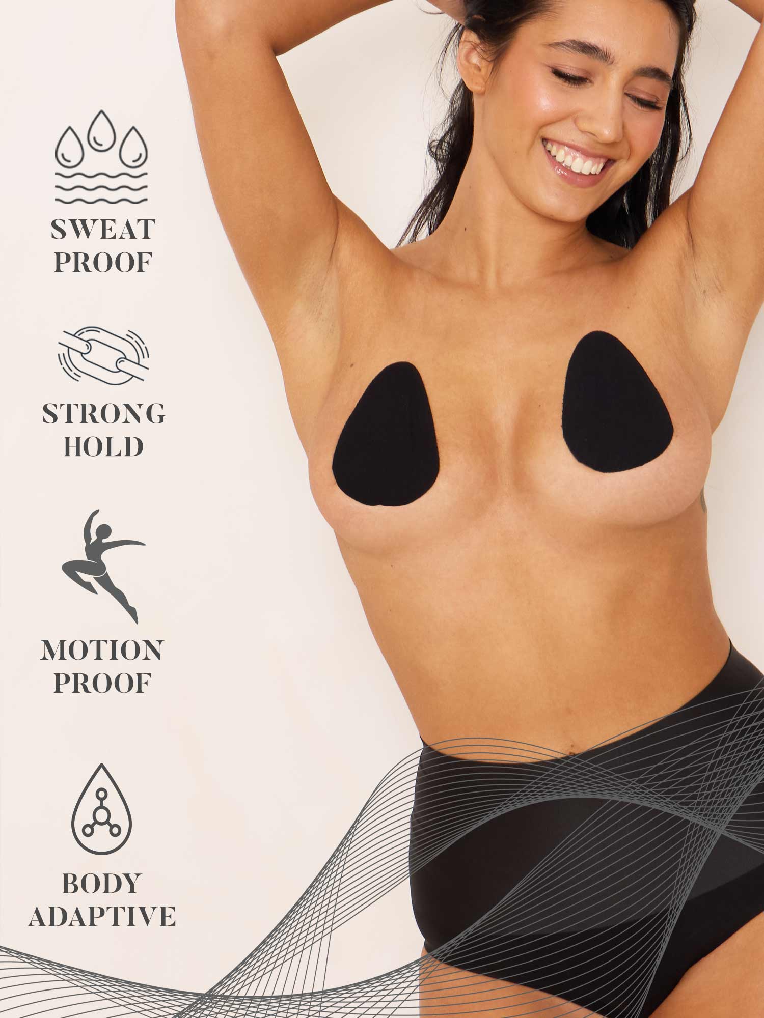 Mini Lifts Adhesive Boob Tape BLACK-A-D Cups