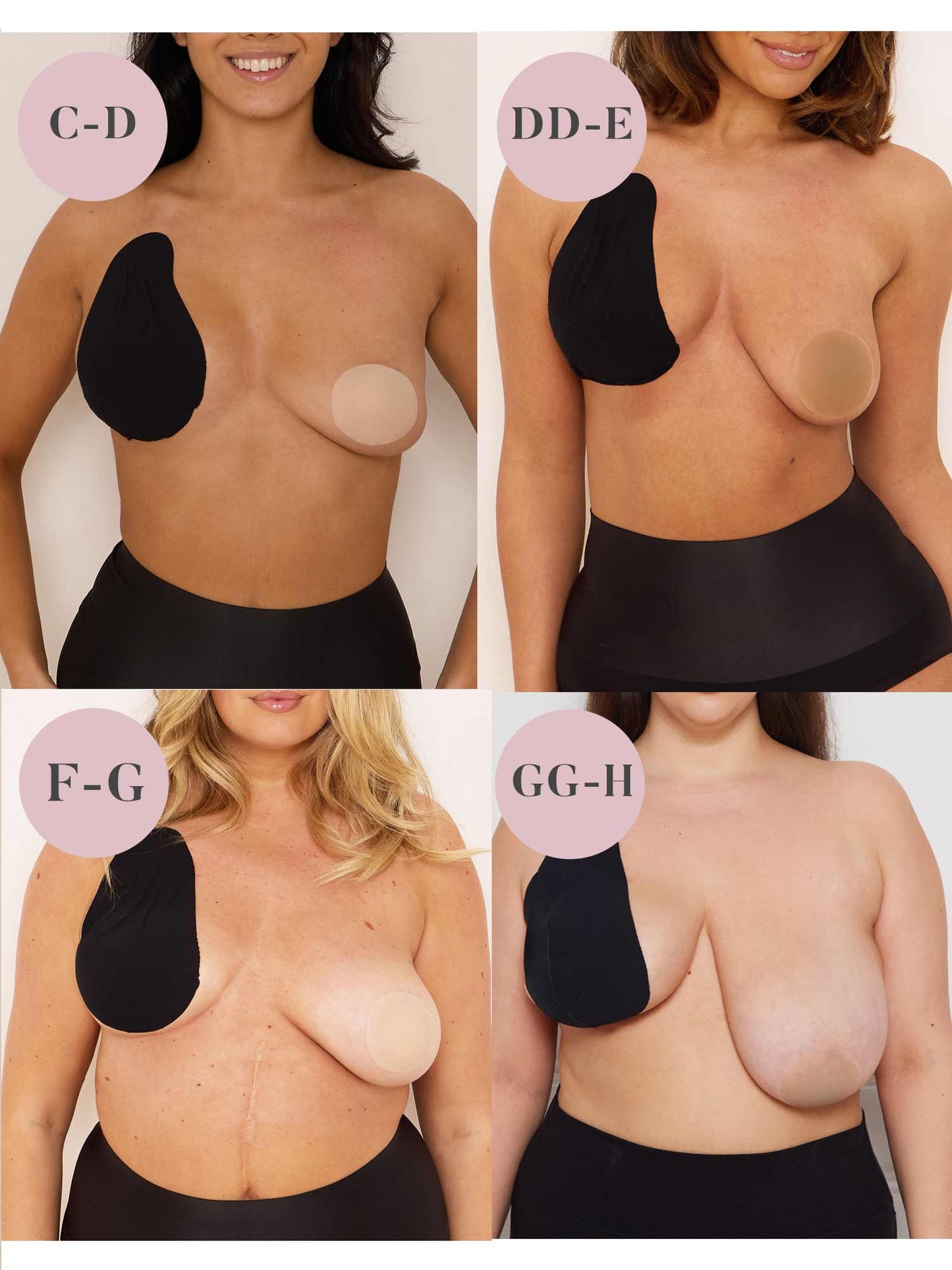 Original Lift & Shape Boob Tape BLACK-A-H cups