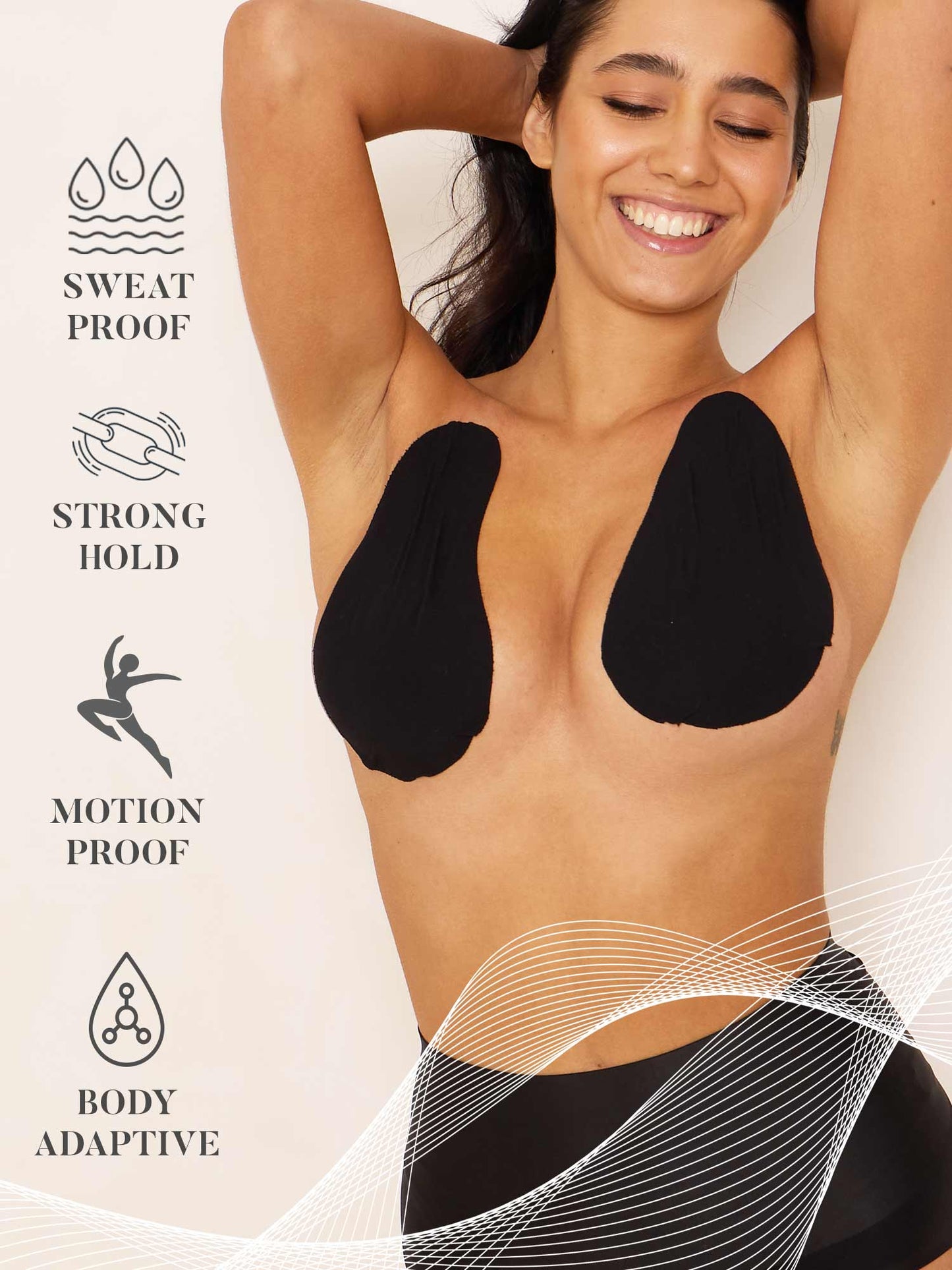 Original Lift & Shape Boob Tape BLACK-A-H cups